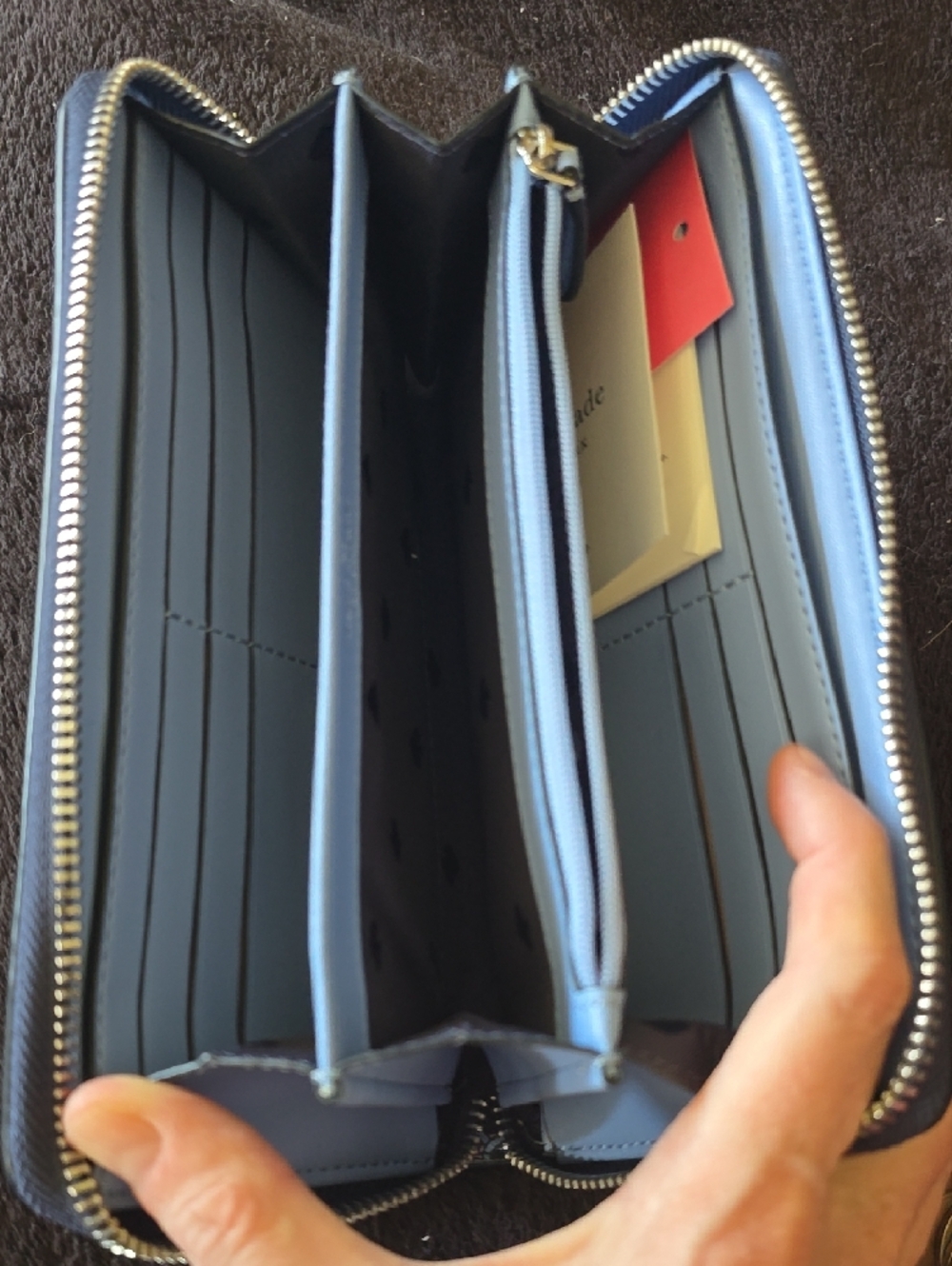 kate spade blue multi large continental wallet tag - Picture 4 of 5